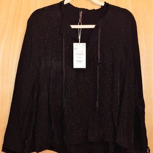 Zara Trafaluc Black Dots & Reborn Tops Blouse